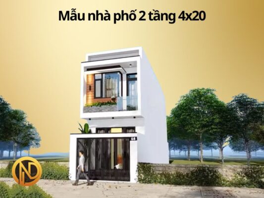 Mẫu Nhà Phố 2 Tầng Hiện Đại 4x20 Đẹp