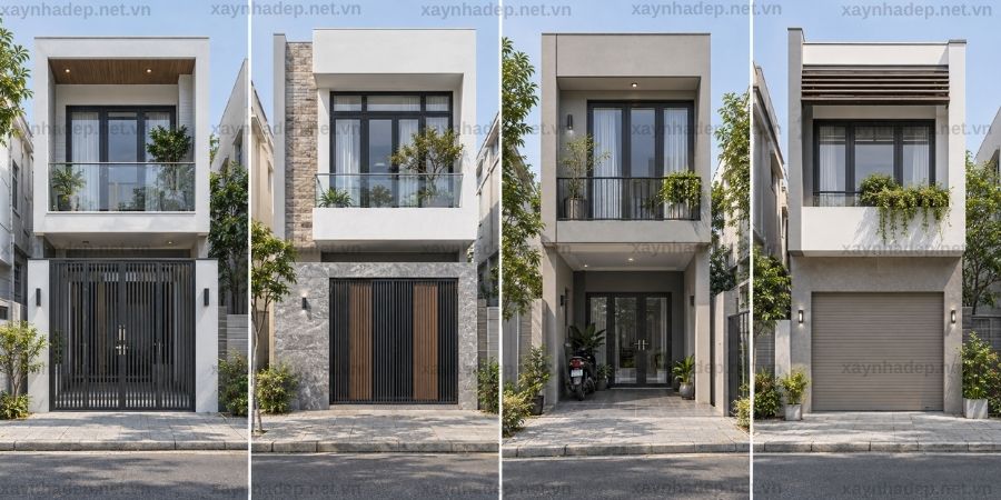 Mặt tiền khối hộp tối giản tạo diện mạo hiện đại và dễ thi công