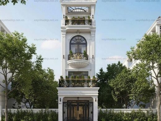 Mẫu nhà phố 4 tầng 4,5x15m phong cách tân cổ điển