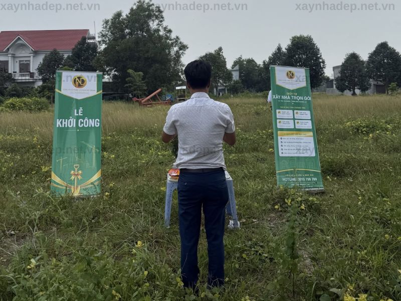 Khởi công xây dựng nhà chị Thu tại Khu dân cư Đại Nam, Bình Phước