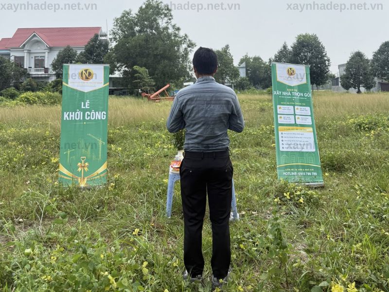 Khởi công xây dựng nhà chị Thu tại Khu dân cư Đại Nam, Bình Phước