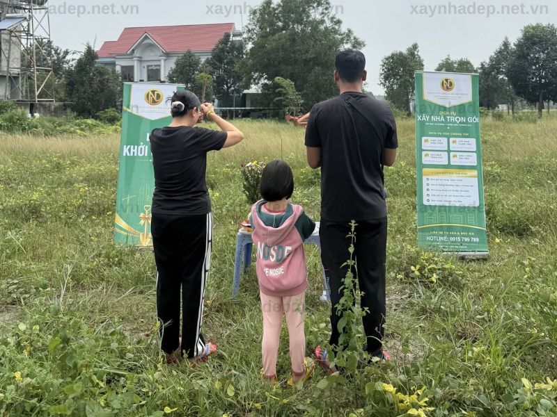 Khởi công xây dựng nhà chị Thu tại Khu dân cư Đại Nam, Bình Phước