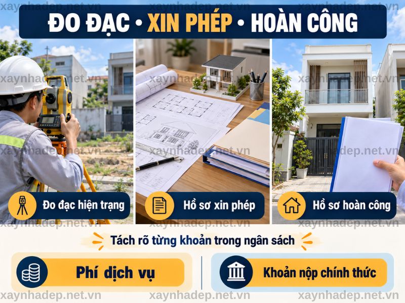 ạc, xin phép và hồ sơ hoàn công cần được tách rõ trong ngân sách
