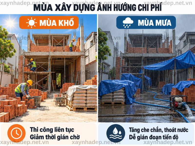 Thời điểm khởi công có ảnh hưởng đến giá xây nhà không