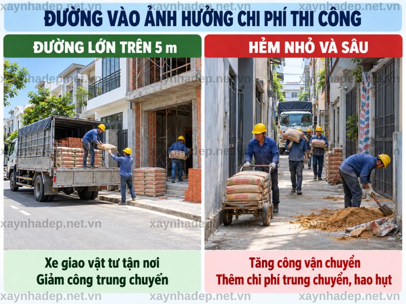 Vị trí xây dựng ảnh hưởng đến giá thi công như thế nào
